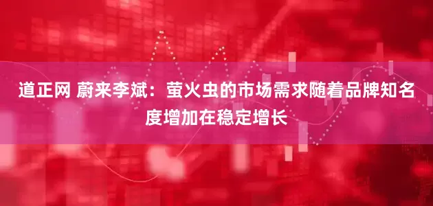 道正网 蔚来李斌：萤火虫的市场需求随着品牌知名度增加在稳定增长